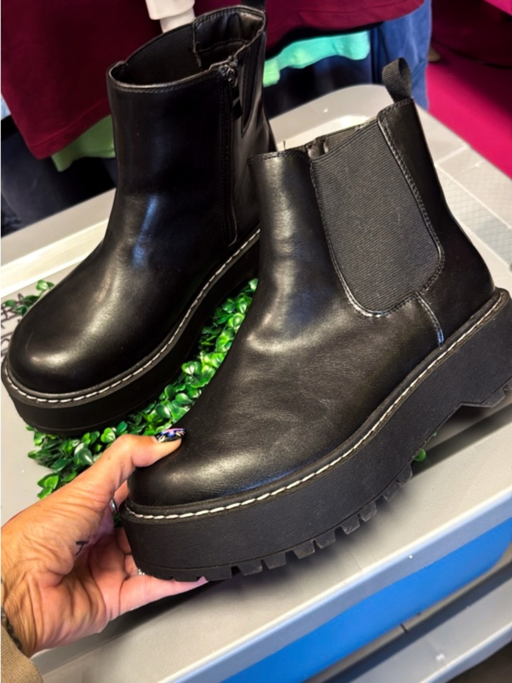 torrid Black Chunky Chelsea Combat Boots